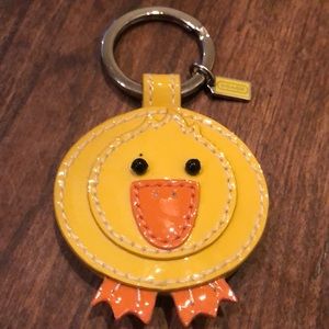 Coach Yellow Duck Patent Leather Keychain